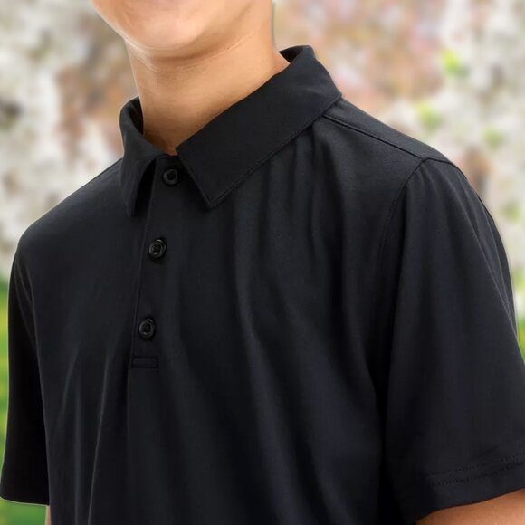 NWT Black Golf Collar Polo Shirt - Boys Size M (8/10) - All in Motion T-Shirts - Picture 4 of 4